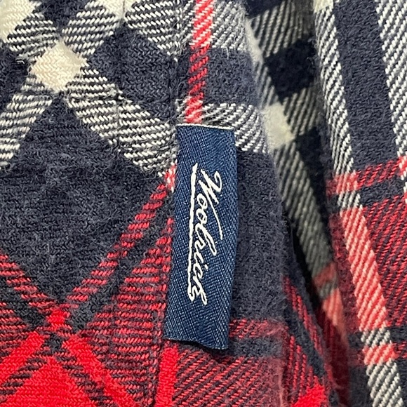 Woolrich Men’s Plaid Flannel Button Down Shirt Red White Blue XXL - Picture 5 of 5